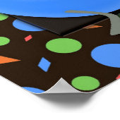 ダークブラウン背景のかわいいモンスター ポスター (角)