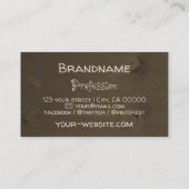 ダークブラウン自然木製ボード木の樹皮ロゴ 名刺 (裏面)