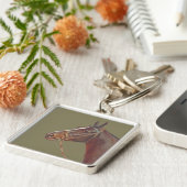 ダークブラウン馬、ヴィンテージ馬ポートレート キーホルダー (側面)