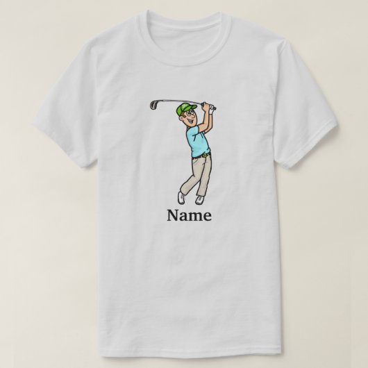 ダークブラウン髪の男性ゴルファーパー・ティー・デュードTシャツ Tシャツ (デザイン正面)