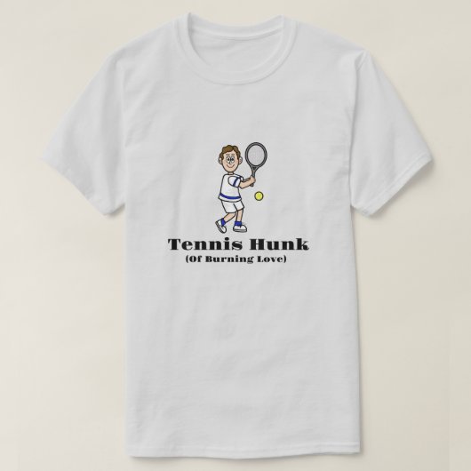 ダークブラウン髪の男性テニスハンクTシャツ Tシャツ (デザイン正面)