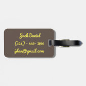 ダークブラウン黄スタイリッシュモノグはっきりしたラム男らし ラゲッジタグ (裏面横)