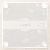 ダークブラウン&アーストーンテラッツォの名前 ガラスコースター (裏面)