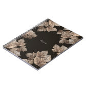 ダークブラウン&ブロンズ葉ズグ素朴ラムカスタム ノートブック (左側)