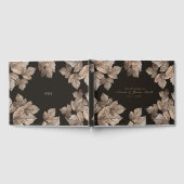 ダークブラウン&ブロンズ葉製素朴秋の結婚式 ゲストブック (全面)