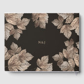 ダークブラウン&ブロンズ葉製素朴秋の結婚式 ゲストブック (裏面)