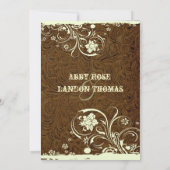 ダークブラウン レザー ライスト 結婚式招待状 招待状 (裏面)