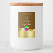 ダークブラウン 波型 ゴールドロゴ モノグラム プロダクトラベル フードラベル (正面)