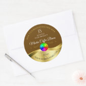 ダークブラウン 波型 ゴールドロゴ モノグラム プロダクトラベル ラウンドシール (封筒)