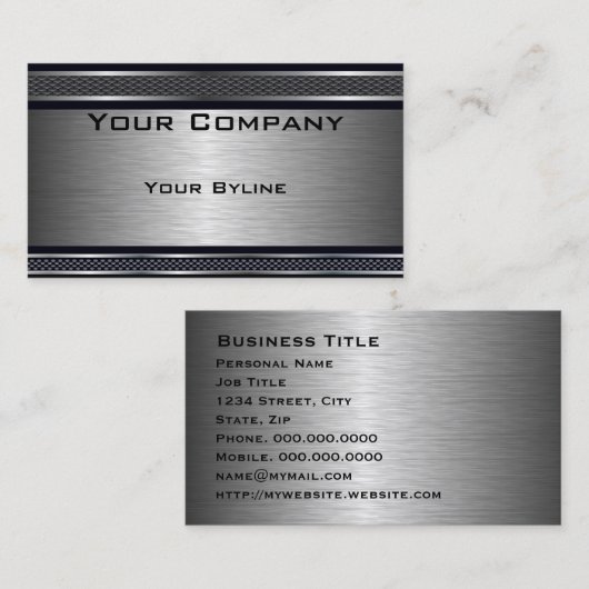 ダークブラシ仕上げシルバー名刺 名刺 (正面/裏面)