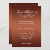 ダークブラシ付きグラデーション銅結婚の 招待状 (正面/裏面)