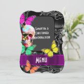 ダークブラックのスカルに結婚ゴシックのメニュー メニュー (スタンド正面)