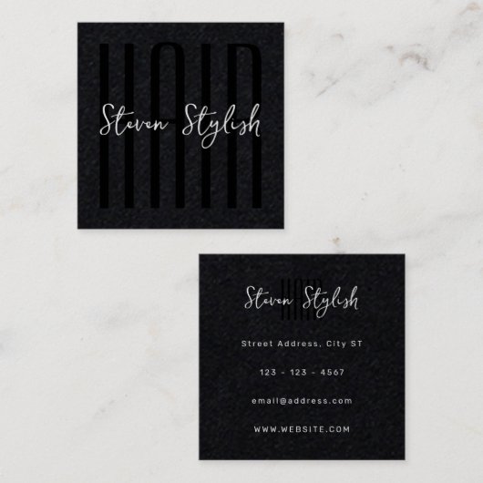 ダークブラックはっきりしたスクエアの名刺 スクエア名刺 (正面/裏面)