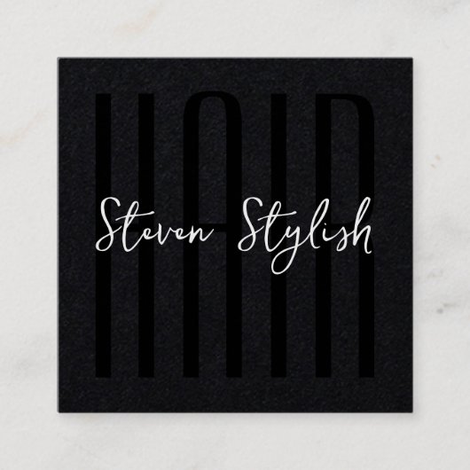 ダークブラックはっきりしたスクエアの名刺 スクエア名刺 (正面)