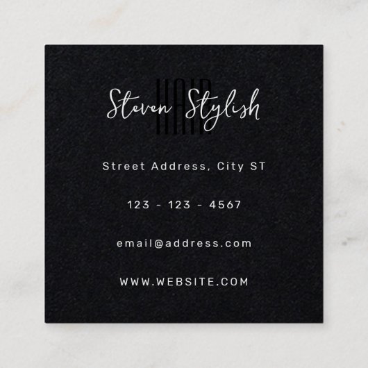 ダークブラックはっきりしたスクエアの名刺 スクエア名刺 (裏面)