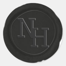 ダークブラックグレーワックスシールモノグラム結婚のシール