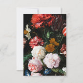 ダークブラックフローラRSVP結婚式招待状カード 出欠カード (裏面)