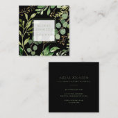 ダークブラックムーディーグリモダンーネリー春 スクエア名刺 (正面/裏面)