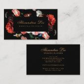 ダークブラックムーディーレッドフローラ 名刺 (正面/裏面)