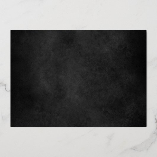 ダークブラックローズブーケ結婚式の日付を保存 箔招待状 (裏面)