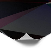 ダークブラック三角形モザイクパターン。幾何学模様 ポスター (角)