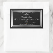 ダークブラック製品ラベル銀枠（ロゴ付き） 長方形シール (バッグ)