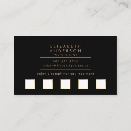 ダークブラック金ゴールドローズブーケ ロイヤリティカード (裏面)