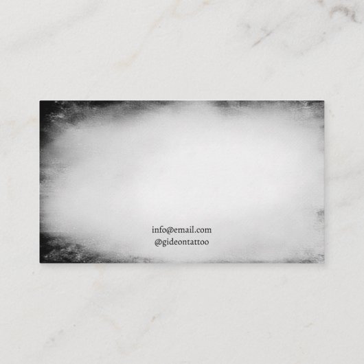 ダークブラック&グレーバタフライタトゥーアーティスト 名刺 (裏面)