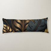 ダークブラック&ゴールデン葉装飾用クッション ボディピロー (裏面)