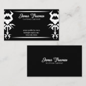 ダークブラック&ホワイトの部族のタトゥー作家タトゥーアーティスト 名刺 (正面/裏面)