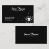 ダークブラック&ホワイトアイスタータトゥーアーティスト 名刺 (正面/裏面)