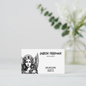 ダークブラック&ホワイトエンジェルタトゥーアーティスト 名刺 (スタンド正面)