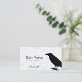 ダークブラック&ホワイトクロウタトゥーアーティスト 名刺 (スタンド正面)