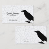 ダークブラック&ホワイトクロウタトゥーアーティスト 名刺 (正面/裏面)