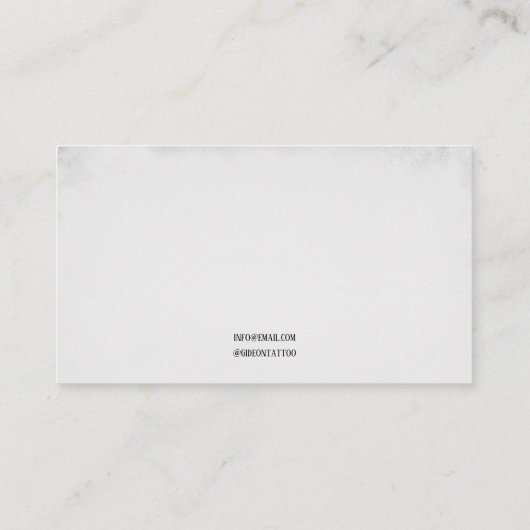 ダークブラック&ホワイトクロウ飛んでいるタトゥーアーティスト 名刺 (裏面)