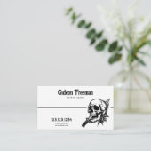 ダークブラック&ホワイトスカルナイフタトゥーアーティスト 名刺 (スタンド正面)