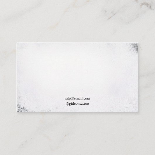 ダークブラック&ホワイトスカル蝶タトアーティスト 名刺 (裏面)