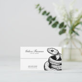 ダークブラック&ホワイトスクリプトスネークタトゥー 名刺 (スタンド正面)