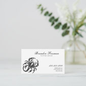 ダークブラック&ホワイトスコーピオンタトゥーアーティスト 名刺 (スタンド正面)