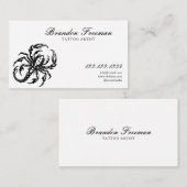 ダークブラック&ホワイトスコーピオンタトゥーアーティスト 名刺 (正面/裏面)