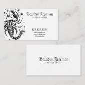 ダークブラック&ホワイトスコーピオンタトゥースタジオ 名刺 (正面/裏面)