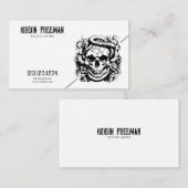 ダークブラック&ホワイトスネークスカルタトゥーアーティスト 名刺 (正面/裏面)