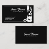 ダークブラック&ホワイトスネークタトゥーアーティスト 名刺 (正面/裏面)