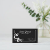 ダークブラック&ホワイトスネークフラワータトゥーアーティスト 名刺 (スタンド正面)