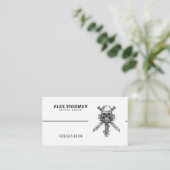 ダークブラック&ホワイトソードスカルタトゥーアーティスト 名刺 (スタンド正面)