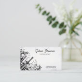 ダークブラック&ホワイトソードタトゥーアーティスト 名刺 (スタンド正面)