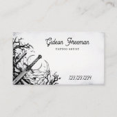 ダークブラック&ホワイトソードタトゥーアーティスト 名刺 (正面)