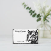 ダークブラック&ホワイトタイガータトゥーアーティスト 名刺 (スタンド正面)