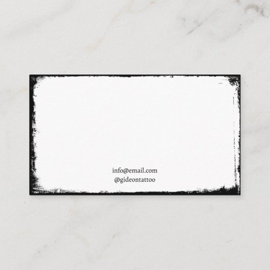 ダークブラック&ホワイトタイガータトゥーアーティスト 名刺 (裏面)