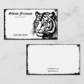 ダークブラック&ホワイトタイガータトゥーアーティスト 名刺 (正面/裏面)
